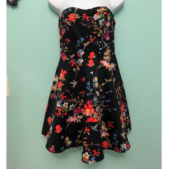 Express Floral Strapless Dress - Picture 1 of 2